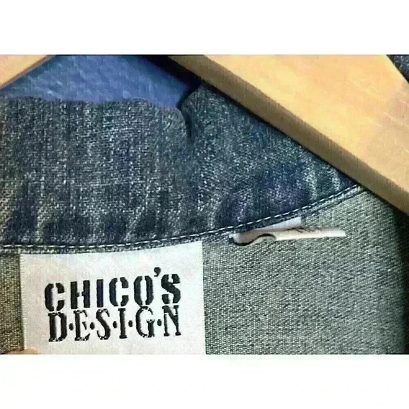 Chico’s Design Y2K Vintage 80’s 90’s Denim‎ Jean Jacket Woman’s Size 1 Med Wash - Picture 6 of 10